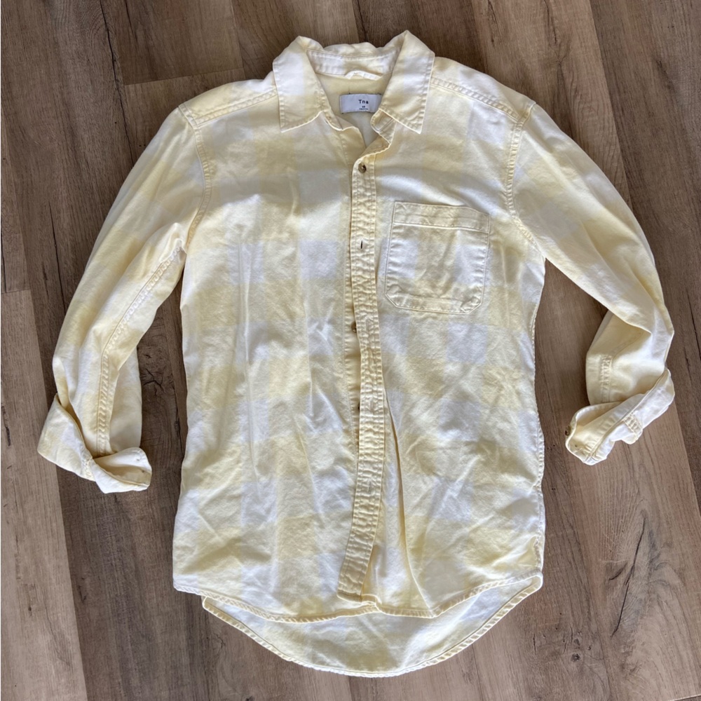 TNA Yellow Button-Up Shirt - XS